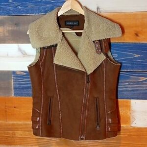 Members Only Shearling Bomber vest M